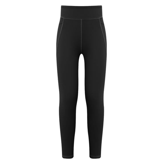 Manyakai Kids Yoga Dance Pants Sport Athletic Leggings Girls Stretchy Jogging Sweatpants with Pockets Black 150