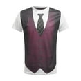 thumbnail image 1 of Manyakai Men's Faux Real 3D Photo-Realistic Short Sleeve Suit T-Shirt Funny Tuxedo Suit Shirt Burgundy 4XL, 1 of 7