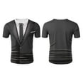 thumbnail image 1 of Manyakai Men's Faux Real 3D Photo-Realistic Short Sleeve Suit T-Shirt Funny Tuxedo Suit Shirt Dark Gray XXL, 1 of 8