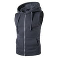 thumbnail image 1 of Manyakai Men's Gym Workout Hooded Tank Tops Sleeveless Hoodies Zip Up Bodybuilding Cut Off Muscle Shirt Charcoal Grey L, 1 of 4