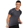 thumbnail image 1 of Manyakai Men's Workout Swim Shirts Quick Dry Beach Pool T-Shirt Rash Vest Athletic Exercise Muscle Dark Grey 6XL, 1 of 5