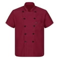 Manyakai Mens Short Sleeve Chef Coat Uniform Stand Collar Jacket