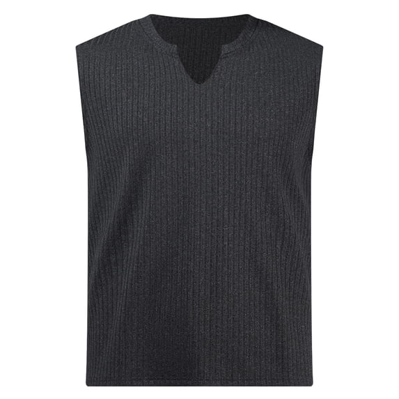 Manyakai Mens Sleeveless Tank Tops Undershirt Ribbed Knit Gym Workout Muscle Tees Shirt Performance Dark Grey 3XL