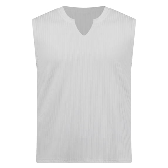 Manyakai Mens Sleeveless Tank Tops Undershirt Ribbed Knit Gym Workout Muscle Tees Shirt Performance White M