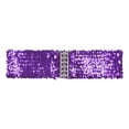 thumbnail image 1 of Manyakai Women's Sparkly Glitter Sequin Wide Waist Elastic Cinch Belt Vintage Buckle Chunky Belt Purple One Size, 1 of 7