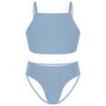 thumbnail image 1 of Manyakai Youth Girls Swimsuit Bikini Bathing Suit with Briefs Crop Top 2-Piece Outfit Swimwear Blue 6, 1 of 5