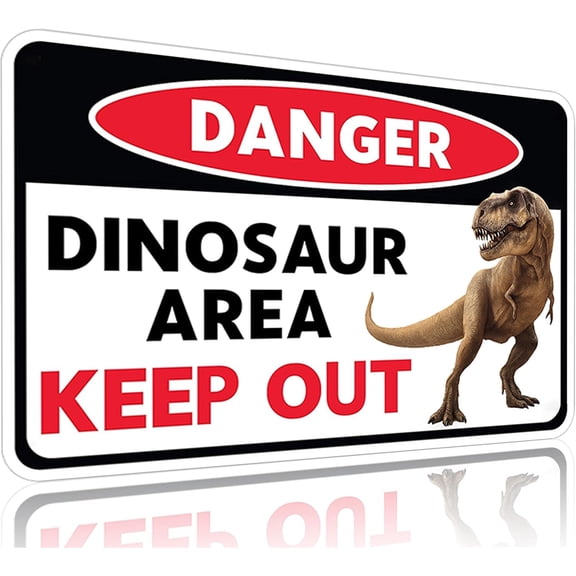 Manyige Boys Dinosaur Gifts Vintage Dinosaur Sign Danger Dinosaur Area Tin Sign for Boys Room Dino Room Nursery Room Decor 8 x 12 inches (3822)