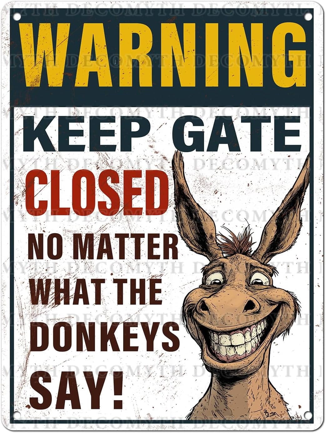 Manyige Donkeys Metal Tin Sign Vintage Retro Wall Decor Warning Keep ...