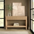 thumbnail image 1 of Manzanita 48" Wide Rectangular Solid Wood Fluted Console Table in Light Oak, 1 of 5