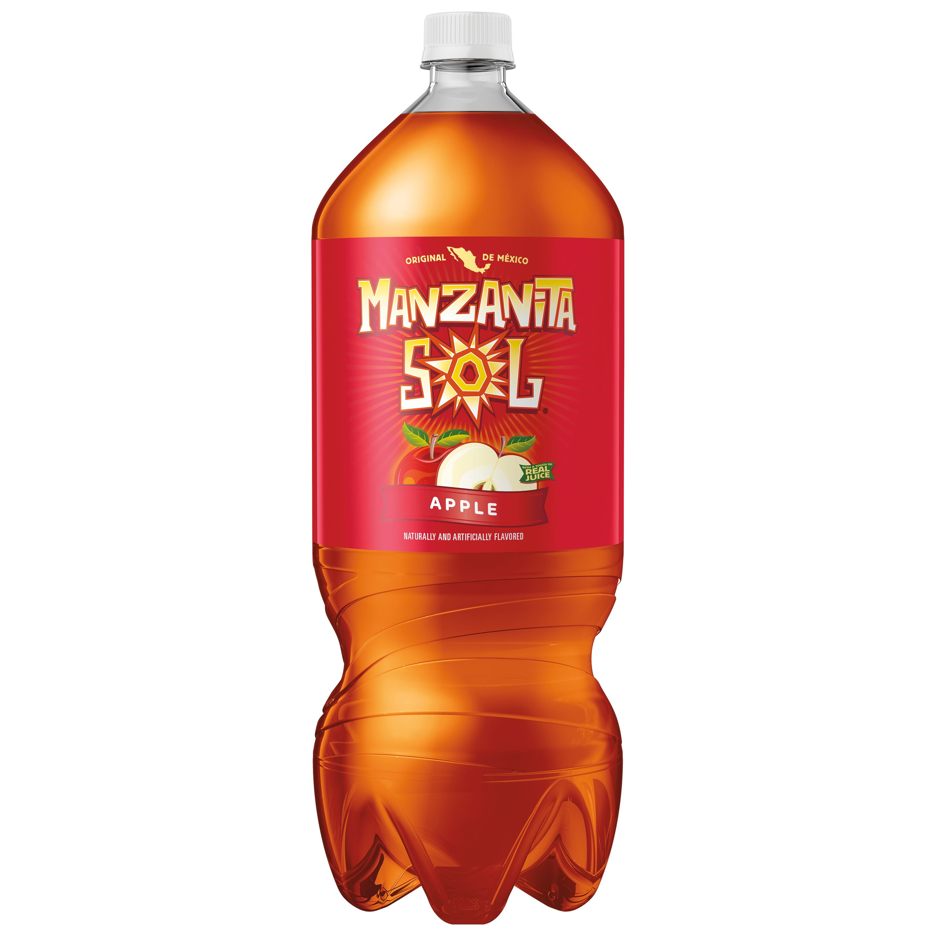 Manzanita Sol Apple Flavored Soda, 2 Liter Bottle, Refreshing