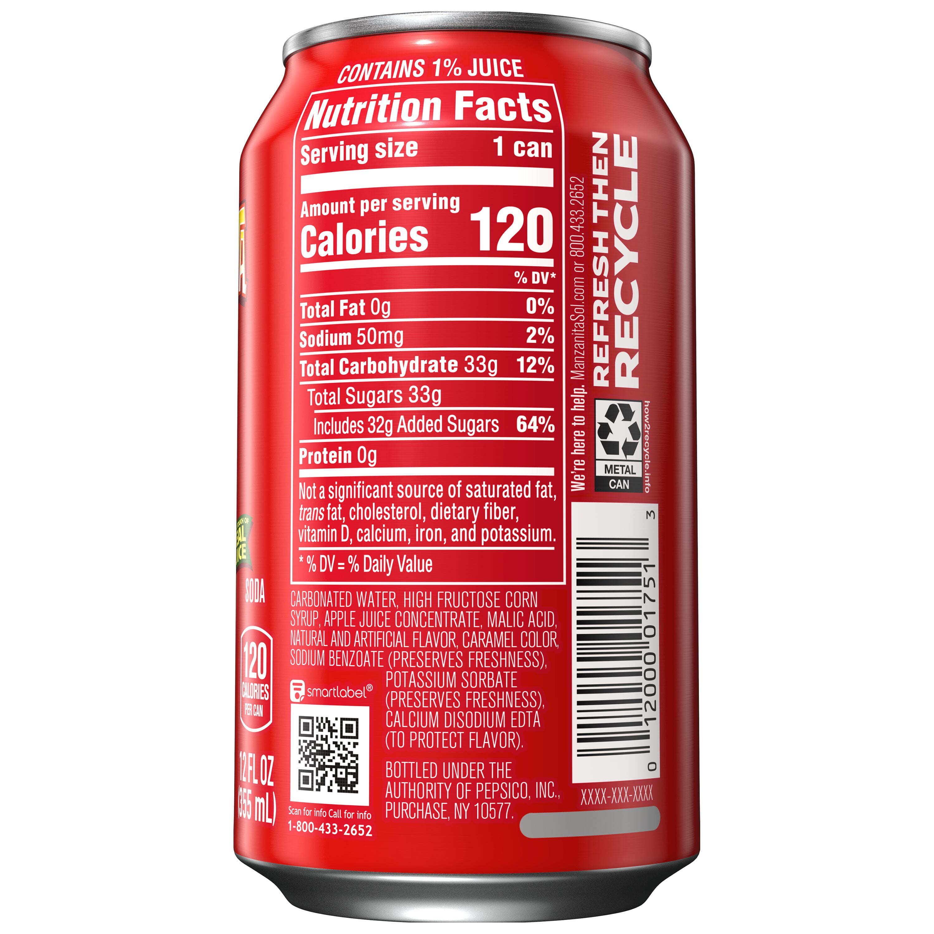 Manzanita Sol Apple Soda Pop, 12 fl oz, 4 Pack Cans - Walmart.com