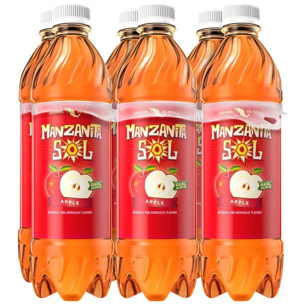 Manzanita Sol Apple Soda, 16.9 fl oz, 6 Pack for Breakroom