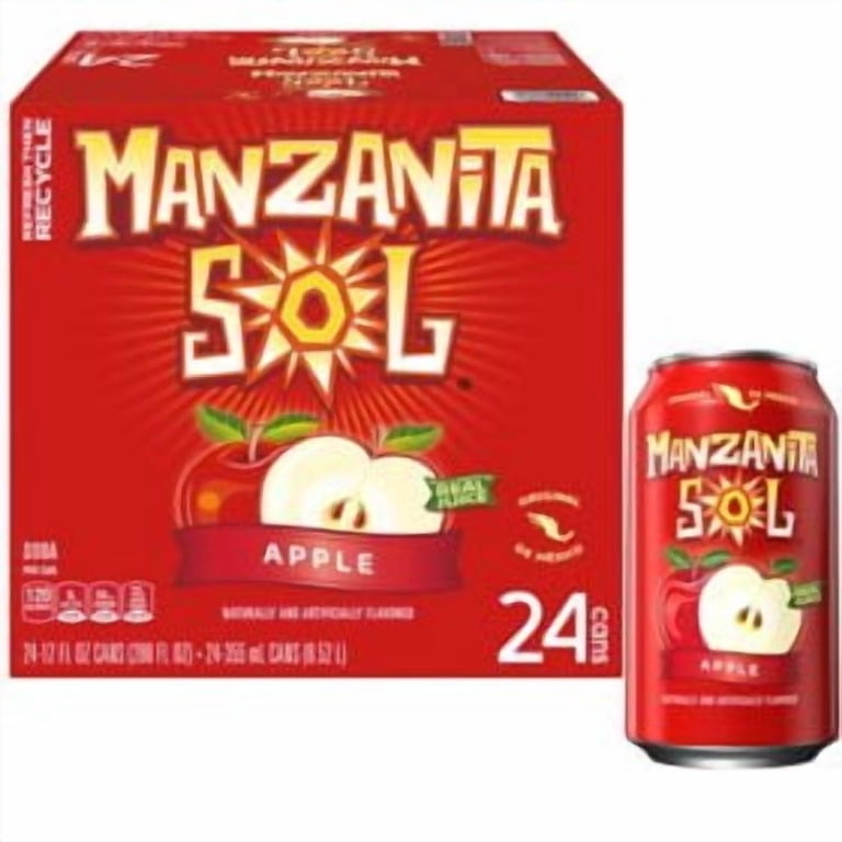 Manzanita Sol Soda Apple, 12 fl. oz. cans, 24 count, Crisp Fizz