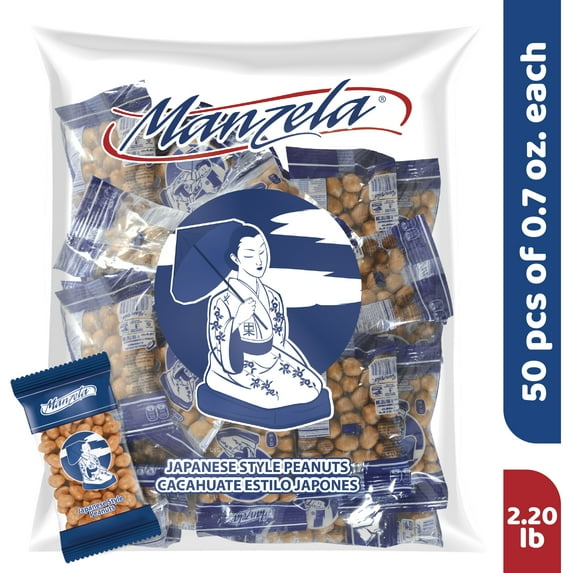 Manzela "Pinatero" 50 Count-Japanese Style Peanuts of 20g/0.7oz