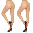 thumbnail image 1 of Manzi 2 Pairs Backseam Pantyhose for Women Seamed Nylon 20D Sheer Tights, 1 of 7