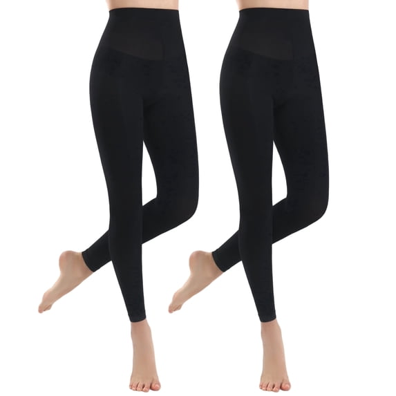 Manzi 2 Pairs Footless Tights for Women Ballet Dance Tights 40D Semi Opaque Pantyhose
