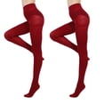 thumbnail image 1 of Manzi 2 Pairs Lady Run Resistant Control Top Panty Hose Opaque Tights Women's Blackout Tights, 1 of 7