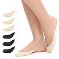 thumbnail image 1 of Manzi 6 Pairs Toe Topper Socks with Sling Back,No Show Half Socks Non-Skid Low Cut Liner Socks for Heels, 1 of 7
