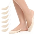 thumbnail image 1 of Manzi 6 Pairs Toe Topper Socks with Sling Back,No Show Half Socks Non-Skid Low Cut Liner Socks for Heels, 1 of 6