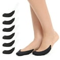 thumbnail image 1 of Manzi 6 Pairs Toe Topper Socks with Sling Back,No Show Half Socks Non-Skid Low Cut Liner Socks for Heels, 1 of 7