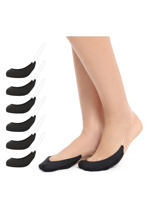 6 Pairs Toe Topper Socks with Sling Back,No Show Half Socks Non-Skid Low Cut Liner Socks for Heels