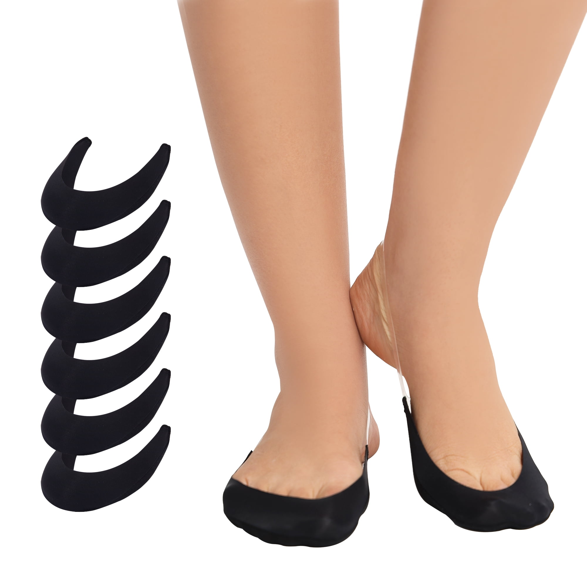 Manzi 6 Pairs Toe Topper Socks with Sling Back No Show Half Socks
