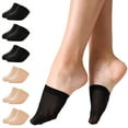 thumbnail image 1 of Manzi 6 Pairs Women Half Toe Topper Socks No Slip Toe No Show Liner Socks for Heels, 1 of 7