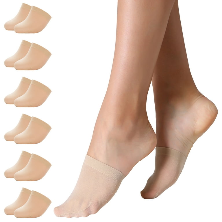 Manzi 6 Pairs Women Half Toe Topper Socks No Slip Toe No Show Liner Socks  for Heels