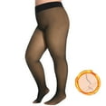 thumbnail image 1 of Manzi Plus Size Fleece Lined Tights for Women Fake Translucent Pantyhose Winter Thick Tights, 1 of 7
