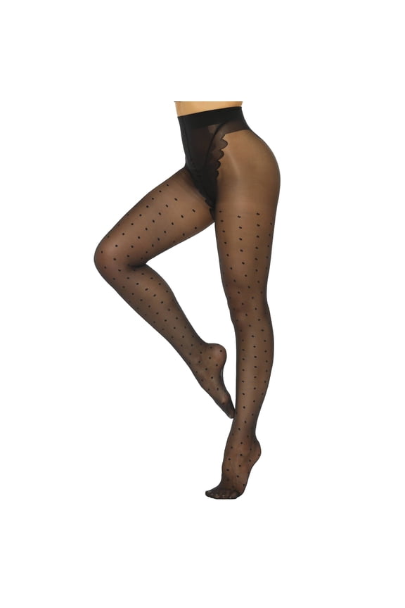 Polka Dot Tights for Women Patterned Stockings 20D Sheer High Waist Pantyhose