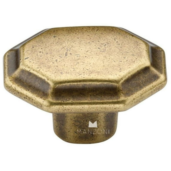 Manzoni Mg0832-000 Mystic 1-1/2" Geometric Avenue Cabinet Knob - Antique Florence