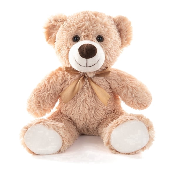 MaoGoLan 14" Bow-Light Brown Teddy Bear Stuffed Animal Cute Bear Plush Toy Stuffed Bear toys