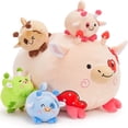 thumbnail image 1 of MaoGoLan 17.7" 5Pcs Mushroom Cow Stuffed Animals Pillow with 4 Babies Inside Plush Toy, 1 of 7