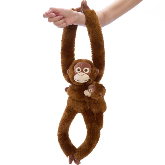 MaoGoLan 18" Hanging Monkey Stuffed Animal with One Baby Plush Toys