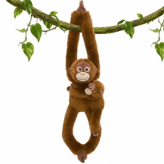 MaoGoLan 18" Hanging Monkey Stuffed Animal with One Baby Plush Toys
