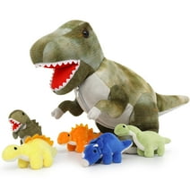 MaoGoLan 19.6" Giant Stuffed Dinosaur Soft Plush Animal Toys T-Rex Dinosaur with 5 Cute Babies