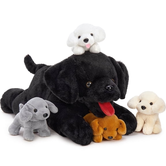 MaoGoLan 20.87'' Labrador Stuffed Animals with 4 Dogs Plush Toy