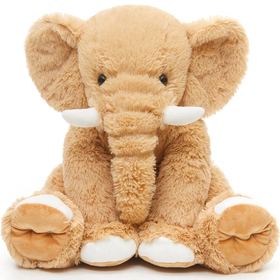 MaoGoLan 20" Light Brown Elephant Stuffed Animal Soft Stuffed Elephant Plush Toy