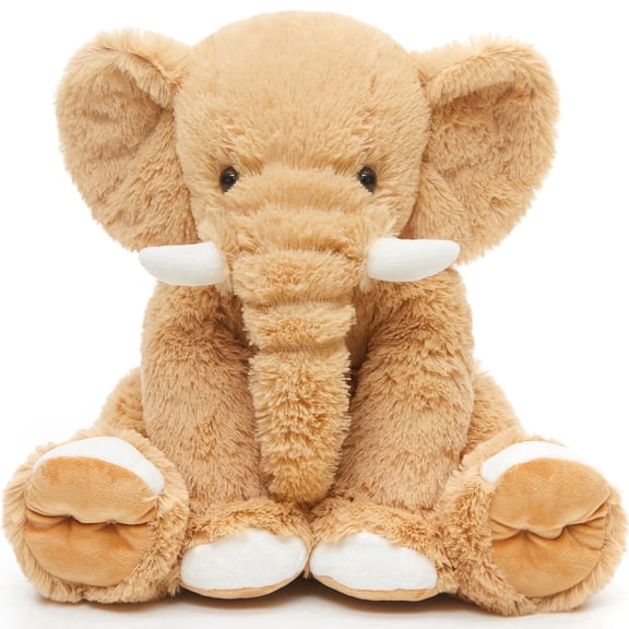 MaoGoLan 20" Light Brown Elephant Stuffed Animal Soft Stuffed Elephant Plush Toy