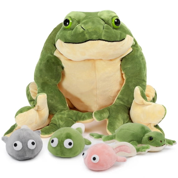MaoGoLan 22" Giant Frog Stuffed Animal with 4 Babies Plush Toy Stuffed Frog Toys