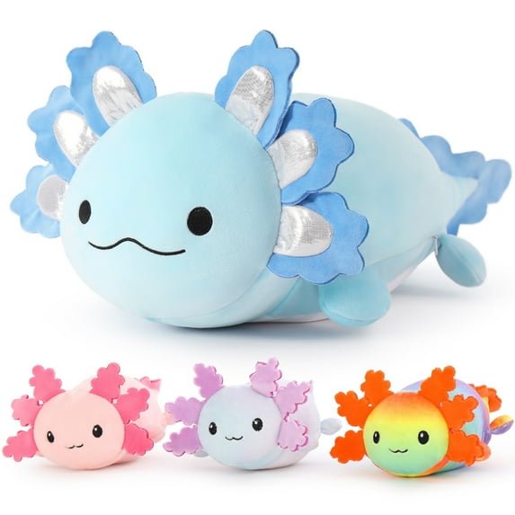 MaoGoLan 23.5" Giant Axolotl Stuffed Animals with 3 Babies Inside Large Axolotl Plush Toy
