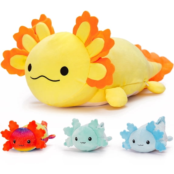 MaoGoLan 23.5" Giant Axolotl Stuffed Animals with 3 Babies Inside Large Axolotl Plush Toy