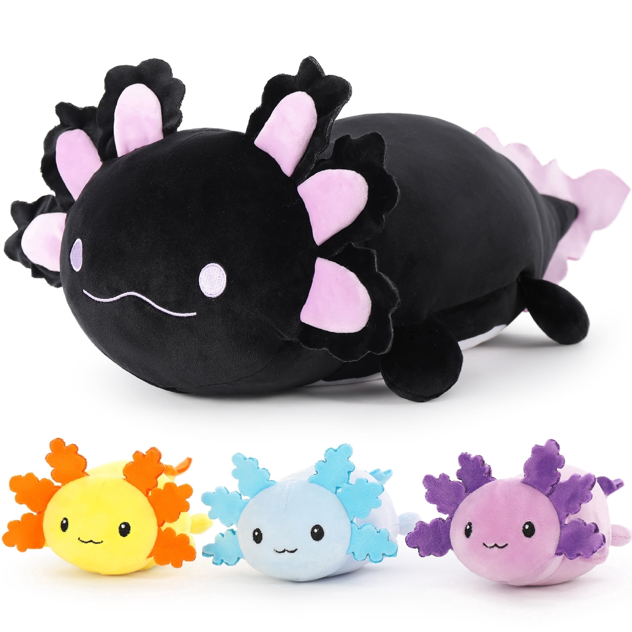 MaoGoLan 23.5" Giant Axolotl Stuffed Animals with 3 Babies Inside Large Axolotl Plush Toy Stuffed Salamander Toys