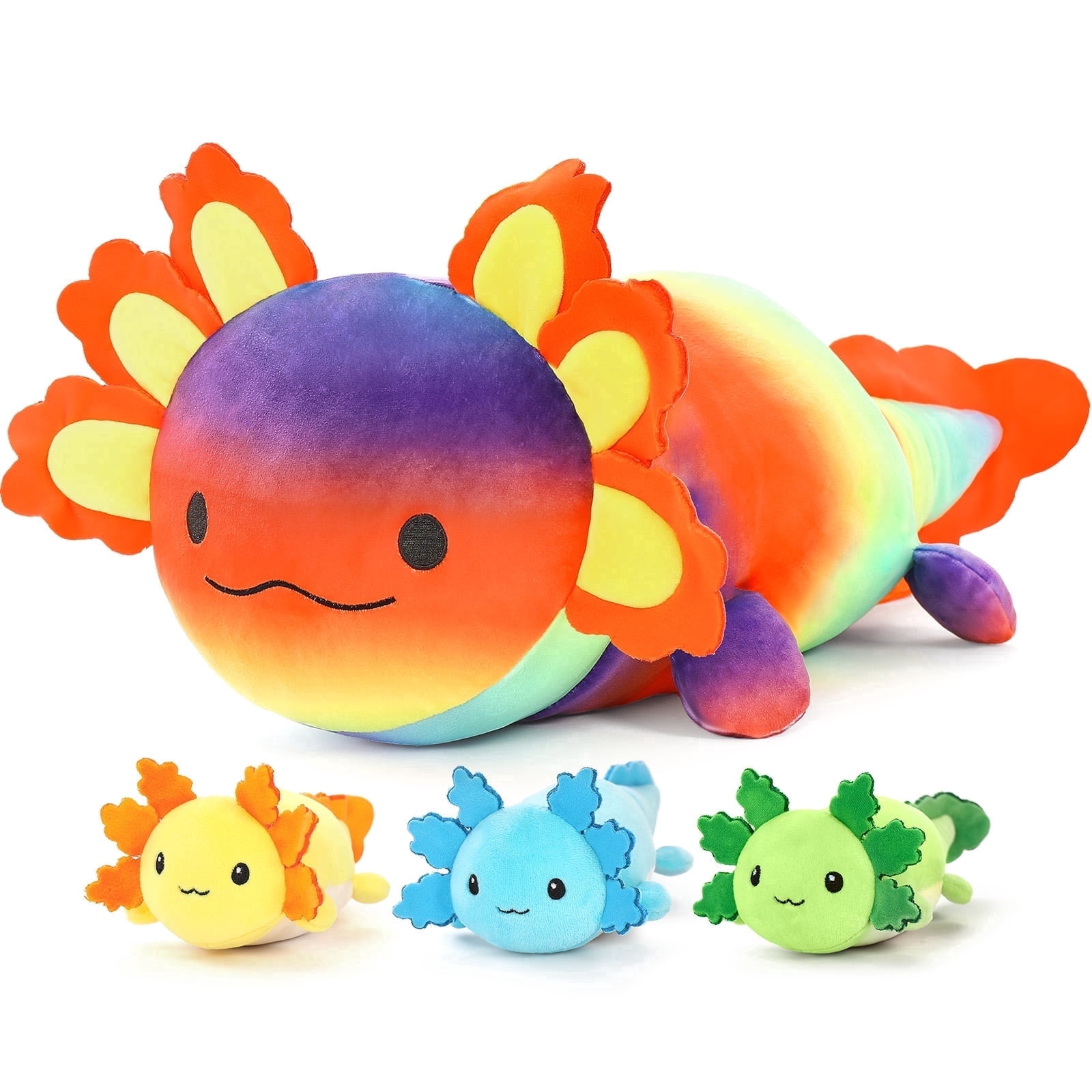 MaoGoLan 23.6" Giant Axolotl Stuffed Animals with 3 Babies Inside Large Axolotl Plush Toy