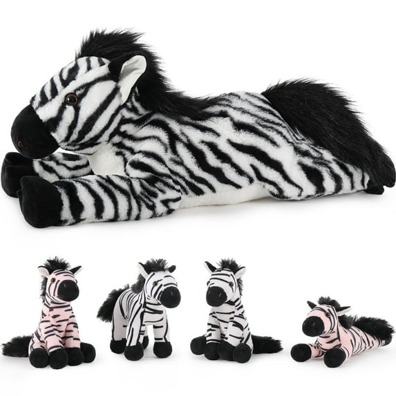 MaoGoLan 25" Giant Zebra Stuffed Animal with 4 Babies Plush Toy
