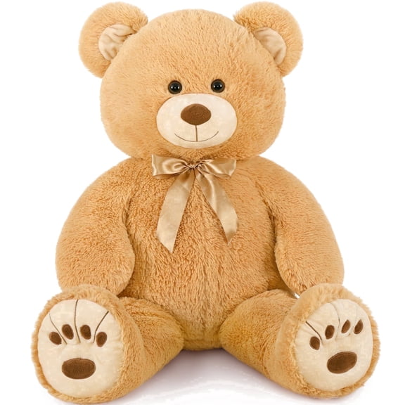 MaoGoLan 35'' Brown Footprints Teddy Bear Stuffed Animal Giant Teddy Bear Plush Toy