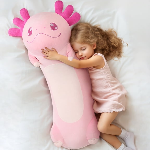 MaoGoLan 39'' Giant Axolotl Stuffed Animal Stuffed Axolotl Body Long Pillow Plush Toy