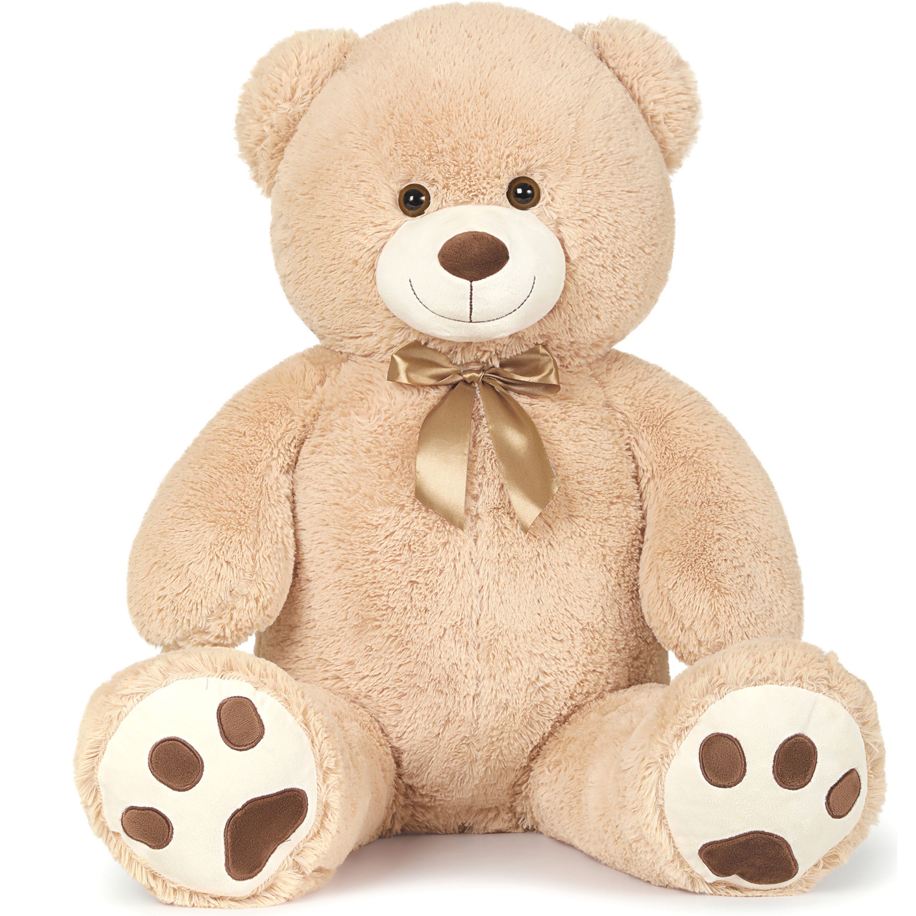 MaoGoLan 39" Tan Giant Teddy Bear with Big Footprints Plush Stuffed Animals
