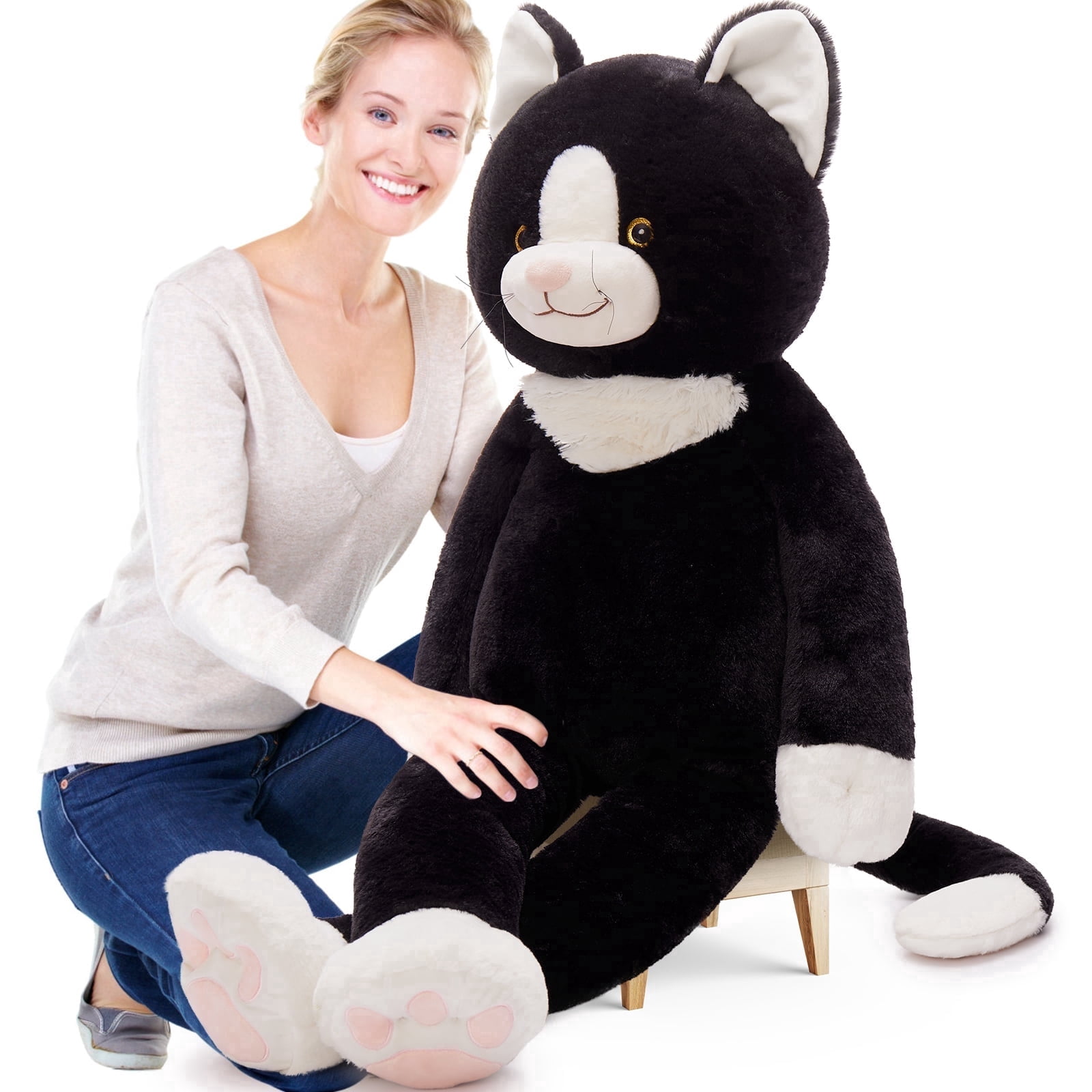 MaoGoLan 39'' Weighted Cat Stuffed Animal Giant Stuffed Cat Body Pillow Plush Toy
