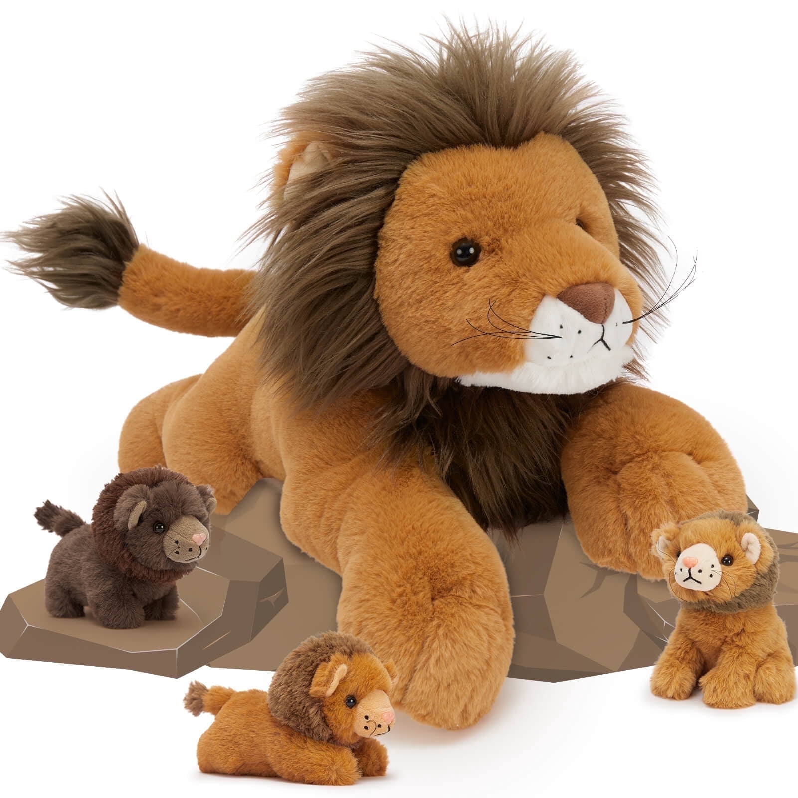 MaoGoLan, Lion Plush Set, 19.7'' Large with 3 Baby Lions - Walmart.com